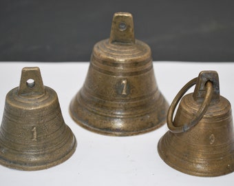 Three pieces of antique bronze bell, number 1