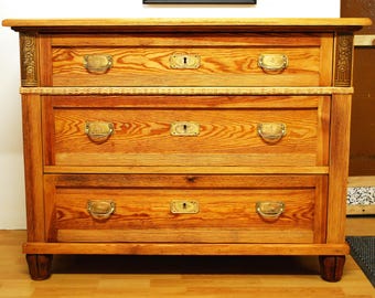 Jugendstil Kommode, Halbschrank, Schubladenschrank, Eichenkommode, restauriert