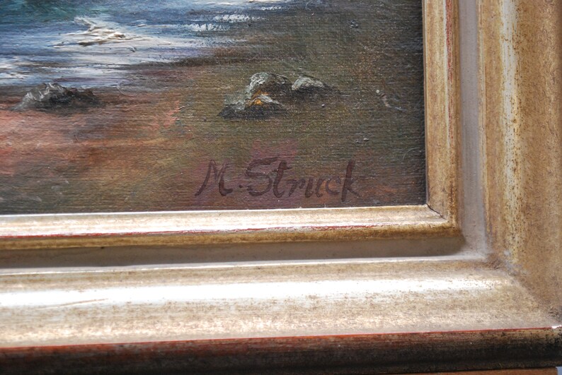Antiguo óleo sobre lienzo, firmado, M. Struck, enmarcado imagen 3