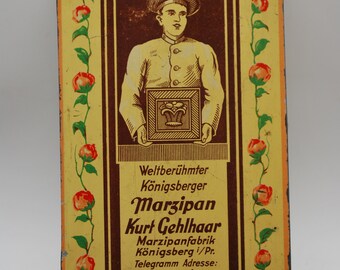 Blechdose Königsberger Marzipan Kurt Gehlhaar vor 1930