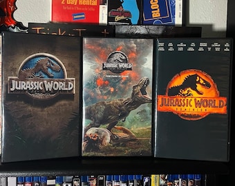 Jurassic World Trilogy Custom VHS Display Cases (NO TAPES)