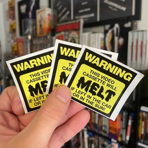 Warning This Video Cassette Will Melt Vinyl Sticker 3 Pack