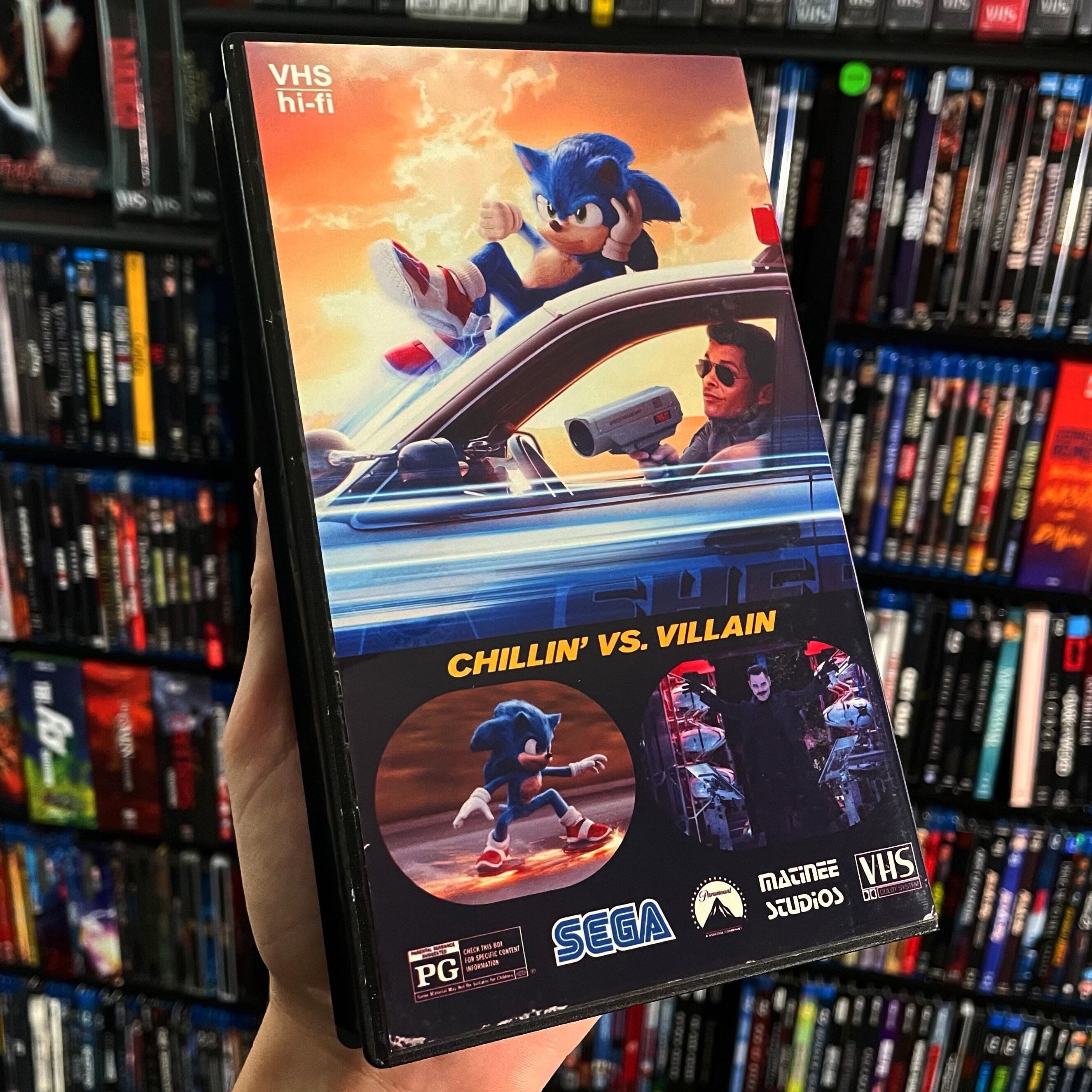 Sonic the Hedgehog 2020 Custom VHS Display Case NO TAPE 