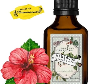 Extrait glycériné d'hibiscus. Revitalisant et nourrissant. Amélioration de l'élasticité de la peau.