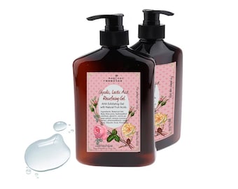 Gel exfoliante con ácidos glicólico, láctico y de frutas naturales. Gel exfoliante AHA con ácidos de frutas naturales.