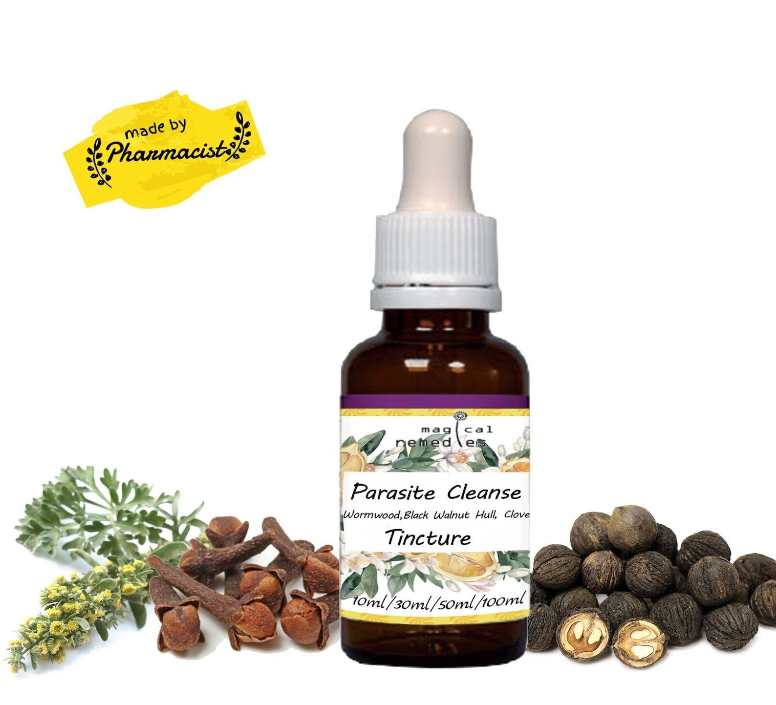 Parasite Extractor Parasite Cleanse Tincture/extract-wormwood, Black Walnut Hull, Clove ...