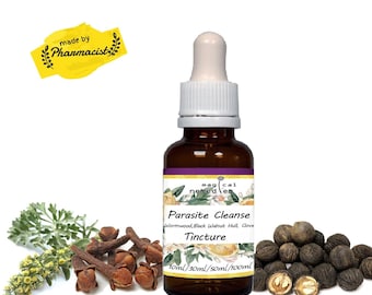 Tintura/Extracto para la Limpieza Antiparasitaria: Ajenjo, Cáscara de Nuez Negra, Clavo, Máxima Calidad