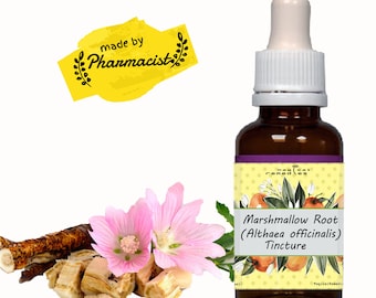 Organic Marshmallow Root (Althaea officinalis)  Herbal Tincture / Extract |  Highest Quality and Strength.