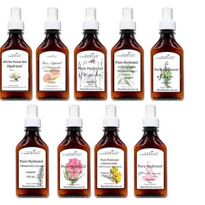 100% Organic Pure Hydrosol( Hydrolate) Flower water  organic   100ml/3.3oz, 250ml/8.3oz, 500ml/16.50z ,1litre/33.3oz