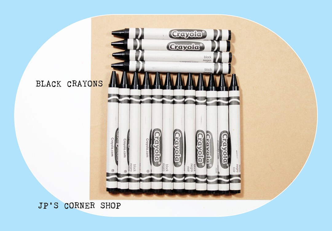 🔥50 Black Crayons Bulk - Single Color Crayon Refill - Regular