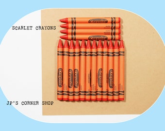 Scarlet Crayons - 45 crayons - Crayola Crayons - Bulk Crayons - Refill - classroom - coloring - crayon