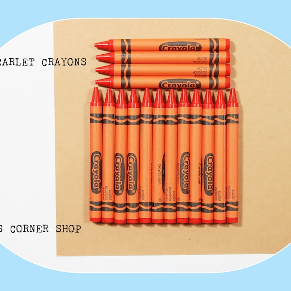 Scarlet Crayons - 45 crayons - Crayola Crayons - Bulk Crayons - Refill - classroom - coloring - crayon