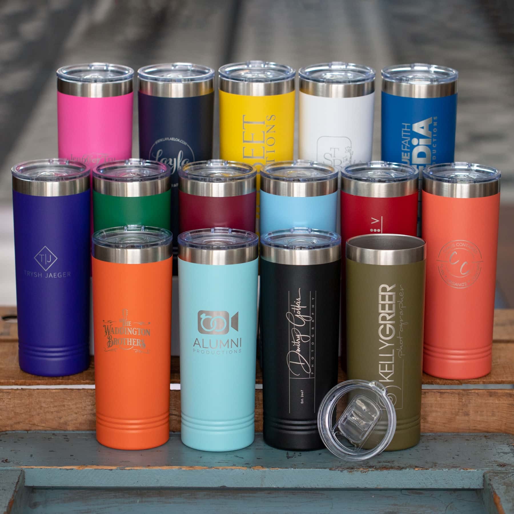 Craft Express 4 Pack 22oz Stainless Steel Tumbler with Ringneck Grip