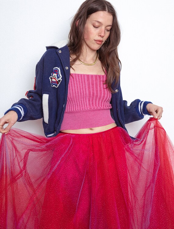 60s Cheerleader Bomber Jacket Navy / Red 68 Gem