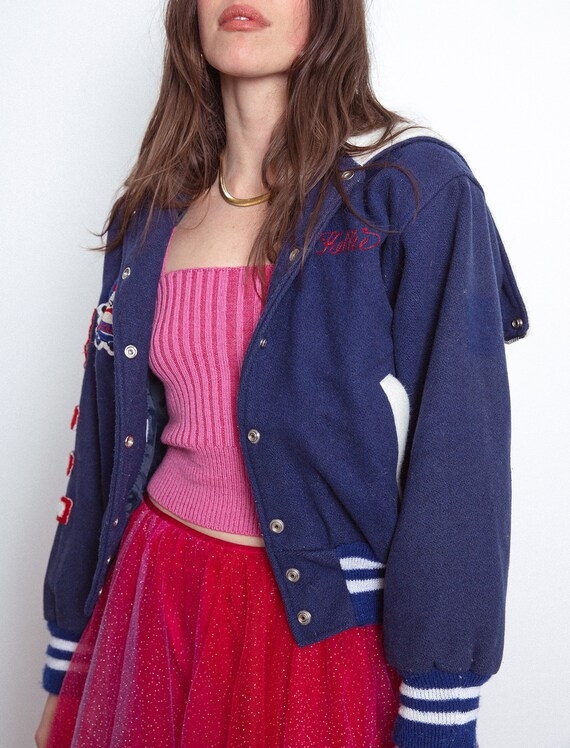 60s Cheerleader Bomber Jacket Navy / Red 68 Gem