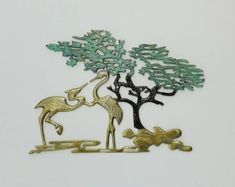 Vintage Kranich aus Messing - Mid-Century Modern Skulptur - Mid-Century Modern Skulptur - 50er 60er Jahre Wanddeko