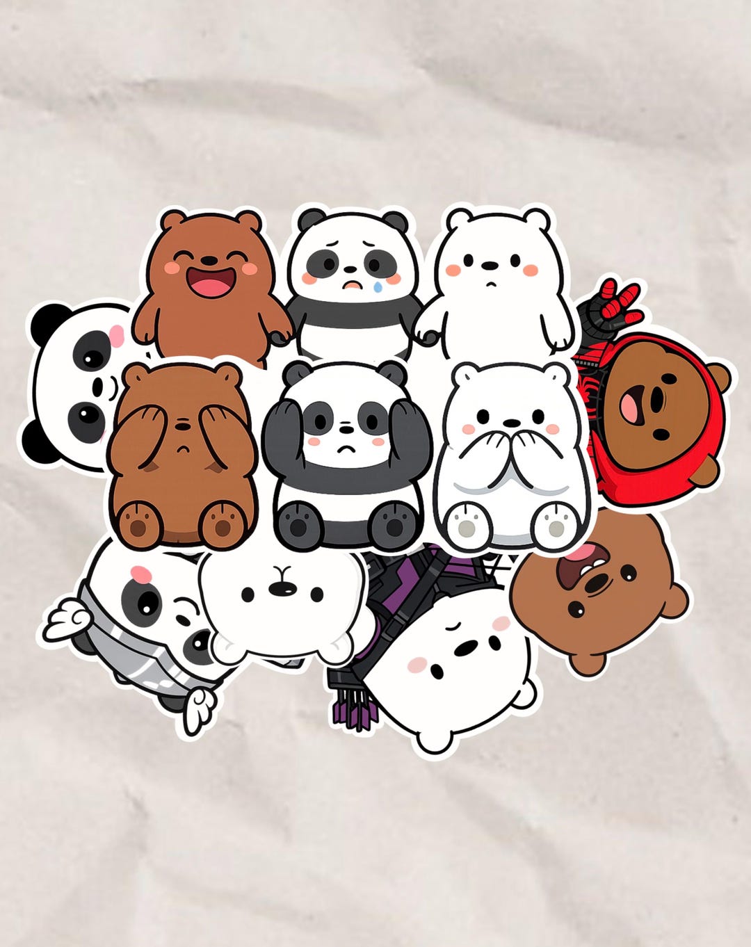 Kawaii Cartoon Bear Trio Sticker Pack – Cute Bear Friends Stickers - Etsy