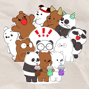 Baby bare bear sticker set