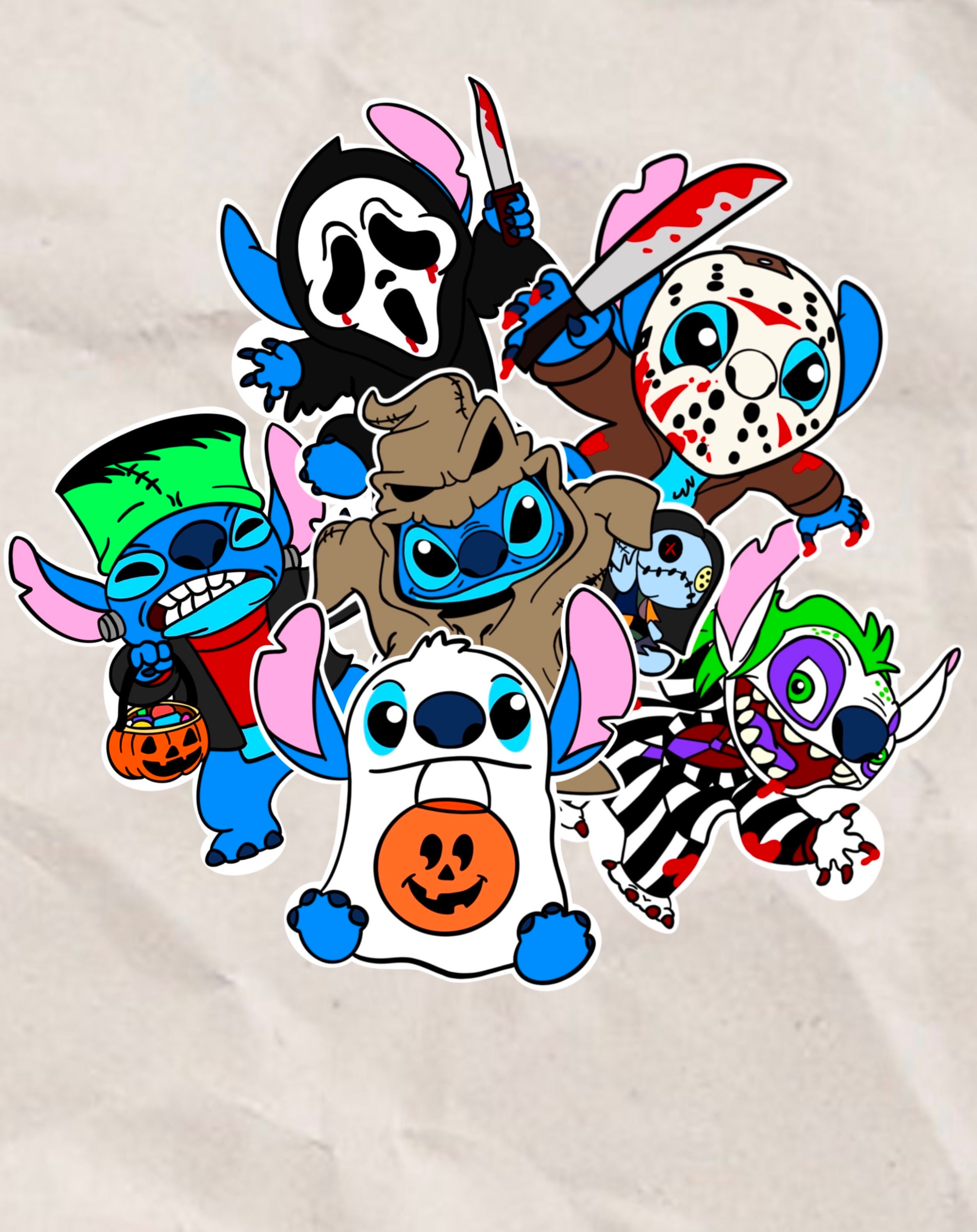 Stitch Vinyl Stickers, Stitch Halloween Stickers, Stitch Sticker, Disney  Sticker, Halloween Sticker 