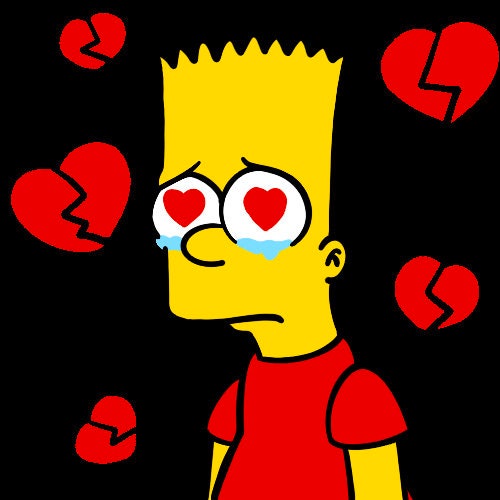 Sad Boy / Heart Break Bart Twitch Chat Emote 