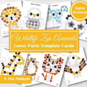 Dierentuindieren, mandala, losse delen sjabloonkaarten, open spel, patroonactiviteit voor kleuters, peutercadeau