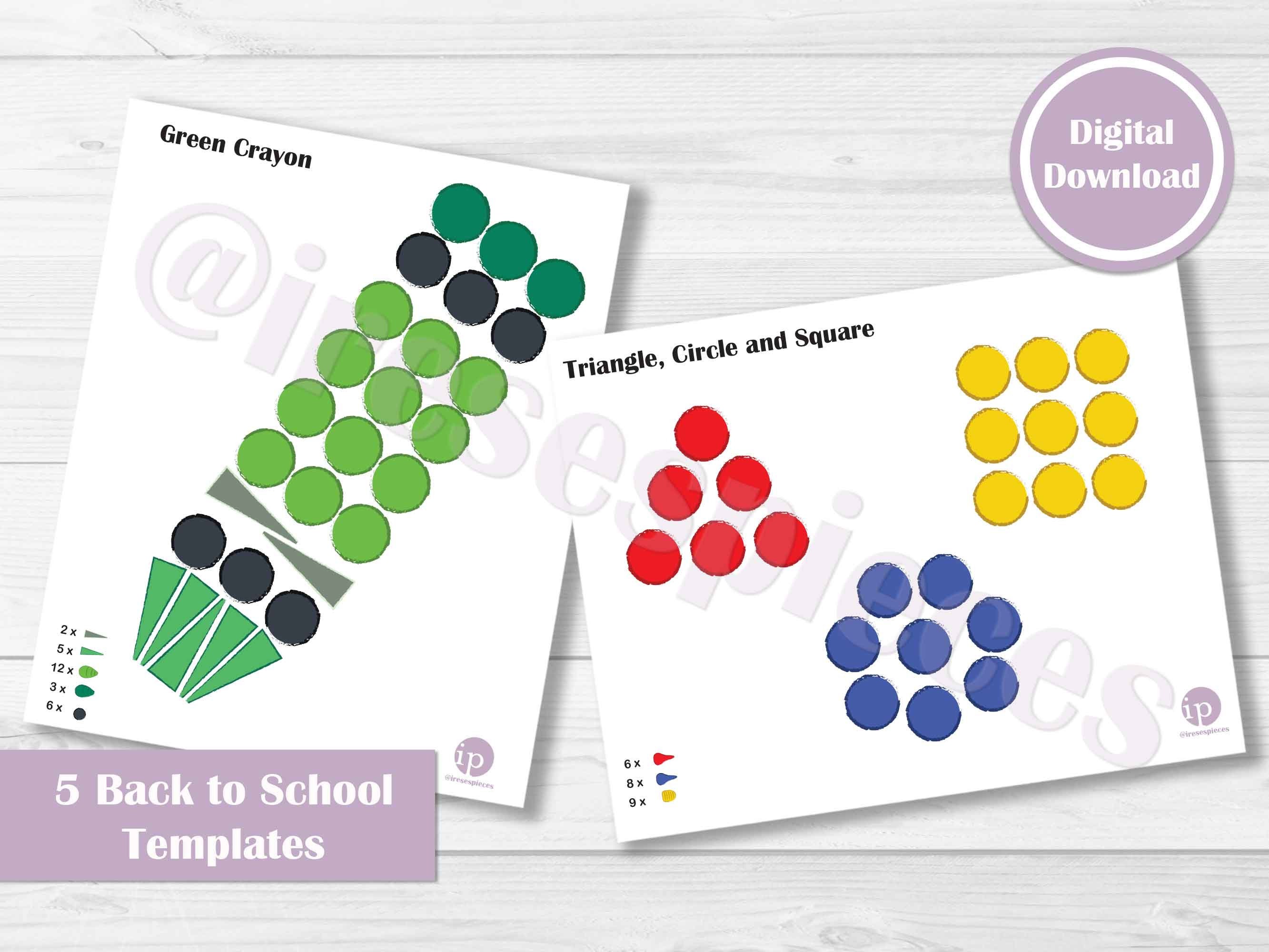 Grapat Pattern Back to School, Mandala Grapat Template Cards, Open Ended Play, Wooden ...