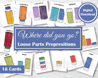Grapat Lola Loose Parts Preposition Card, Wooden Toy Guide, Preposition for Toddlers