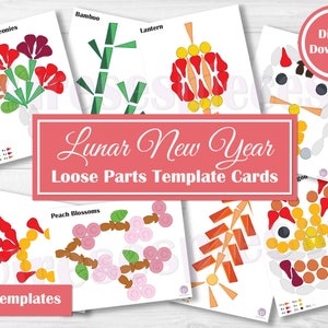 Grapat-mandala losse delen sjabloonkaarten - spel met open einde - houten spel losse delen - patroondelen leuk voor peuters - nieuw maanjaar