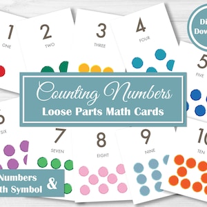 Conteggio delle carte numeriche, Grapat Mandala Loose Parts Play, carte matematiche stampabili