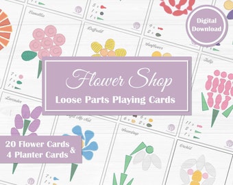 Flower Shop, Mandala Grapat Loose Parts Template Cards for activities, Mothers Day Toddler Play