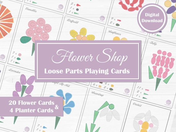 Flower Shop, Mandala Grapat Loose Parts Template Cards for activities, Mothers Day Toddler Play