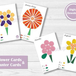 Flower Shop, Mandala Grapat Loose Parts Template Cards for activities, Mothers Day Toddler Play image 4