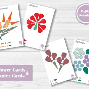 Flower Shop, Mandala Grapat Loose Parts Template Cards for activities, Mothers Day Toddler Play image 7