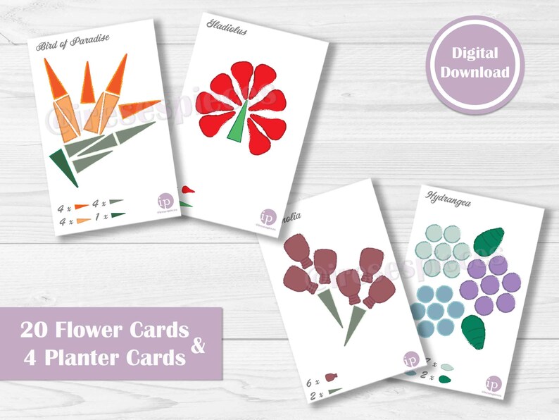 Flower Shop, Mandala Grapat Loose Parts Template Cards for activities, Mothers Day Toddler Play image 7