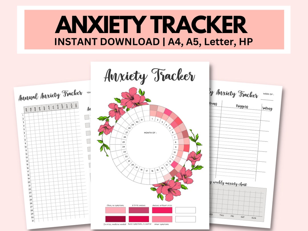 Anxiety Tracker Circular Anxiety Chart Mental Health Etsy
