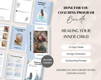 Healing Your Inner Child Coaching Bundle, PLR Program, Ebook, Worksheet, Journal, Mindful & Spiritual Resources,Done For You Guide for Coach
