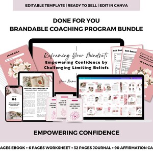 Empowering Confidence Coaching Program | Done For You Brandable Guide | Self-Esteem & Limiting Beliefs Coach, Confidence Coach Workbook