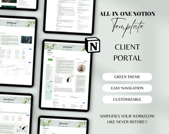 Client Portal Notion Template, Notion Client Dashboard, Project Management, Notion Client Tracker, Client Management System,Coach,Freelancer