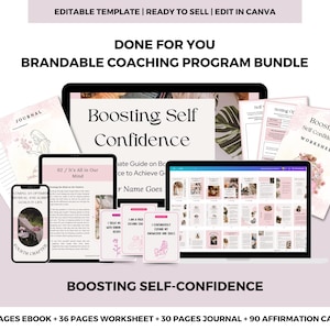 Paquete de coaching para aumentar la confianza en uno mismo, hecho para usted, libro de trabajo de autoestima, entrenador de confianza, imán principal para entrenadores de vida, entrenador de autoestima