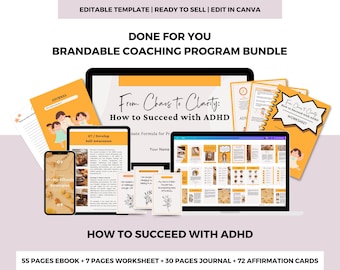 ADHD Success Formula Coaching Program | Canva Templates (Digital Download)