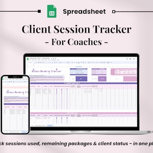 Klient Session Tracker Tabelle für Coaches, Kundenmangement Google Sheet, Coach-Kalkulationstabelle, crm, Coaching Tracker, Kundenliste