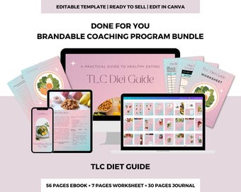 Editable TLC Diet Guide | Canva Template, Health Coach Workbook (PLR)