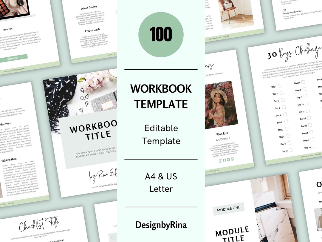 Mini Workbook Example 100 Minimalist Workbook Ebook Template | Coaching Workbook Canva ...