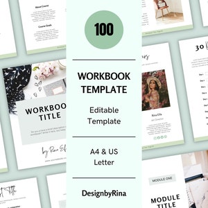 100 Minimalist Workbook Ebook Template | Coaching Workbook Canva Template for Course Creators | Lead Magnet Template | Coaching Worksheet