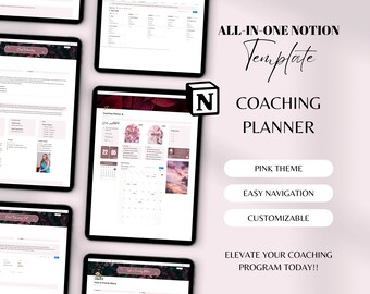 Coaching Planner Notion Template, Client Management (PDF Download)
