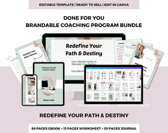 PLR Redefine Your Path & Destiny Coaching Bundle | Editable Workbook and Ebook for Life Coaches, Meditation, Spiritual Healing Guidance