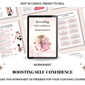 Boosting Self Confidence Worksheet, Self Esteem, Coaching Freebies, Printable Worksheet, Life Coach, Therapy Worksheet, Coaching Program