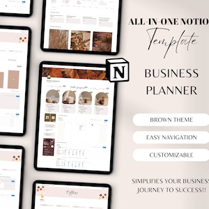Notion Business Planner, Notion Client Dashboard, Project Management, Business Planner Notion Template, Small Business Notion Planner