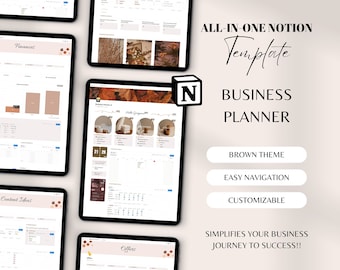 Notion Business Planner Template, Client Dashboard, Project Management (PDF)
