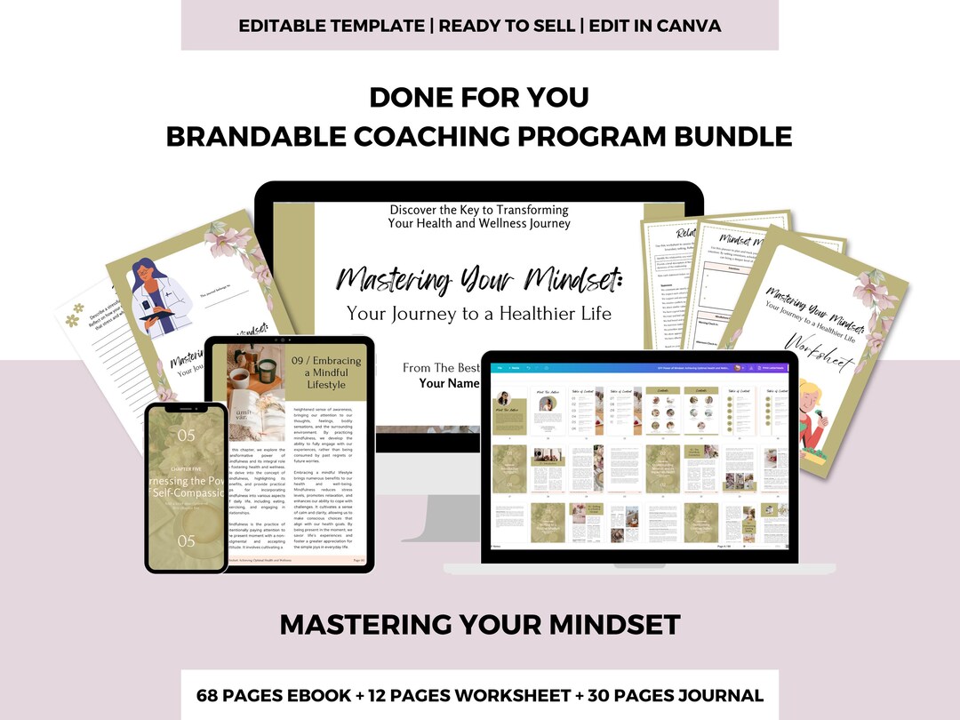 Mastering Your Mindset Done for You Brandable Coaching Bundle, Content ...
